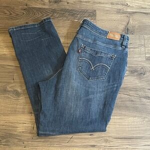 Levis 580 Defined Waist Straight Leg Jeans Womens 20W Medium Wash Blue Denim
